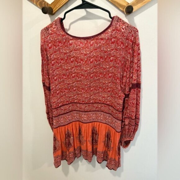 LIKE NEW- FREE PEOPLE -Luna Scarf Print Tunic DRESS/TOP - Picture 6 of 10